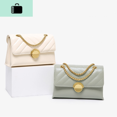 包包2020新款夏季时尚百搭菱格单肩包圆扣链条单肩斜挎小方包女包NEW LAKE女斜挎包