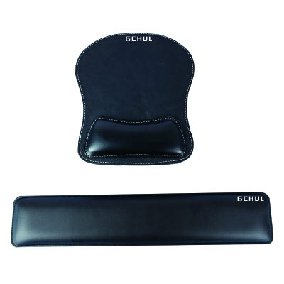 杰储(GCHUL) D140 皮质有护腕鼠标垫加键盘腕托 鼠标垫 (计价单位:个) 黑色