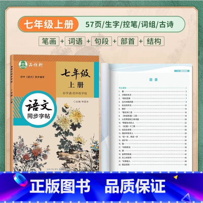 [全彩版大本]七年级上册语文 [正版]邹慕白2024新版人教版衡水体7-9年级英语练字帖上册下册七八九年级英语同步字帖初