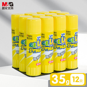 晨光(M&G)MG7103文具35g高粘度固体胶PVP 学生手工固体黏胶 快干耐用胶棒 办公用品 12支装