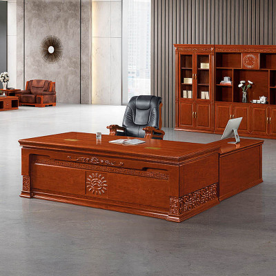 慧采云 办办公家具老板桌总裁桌大班台办公桌油漆实木贴皮经理桌