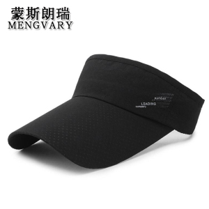 蒙斯朗瑞帽子男夏季韩版空顶遮阳帽女防晒户外跑步运动棒球帽潮长檐百搭速干鸭舌太阳帽 黑色
