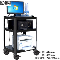 戴劲电脑设备架推车机房培训检测车打印机移动工作台黑色标配款