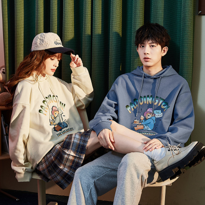 [3件8.5折93.4元,叠加优惠券]帕丁顿联名唐狮秋冬季新款情侣卫衣加绒宽松连帽情侣装潮牌