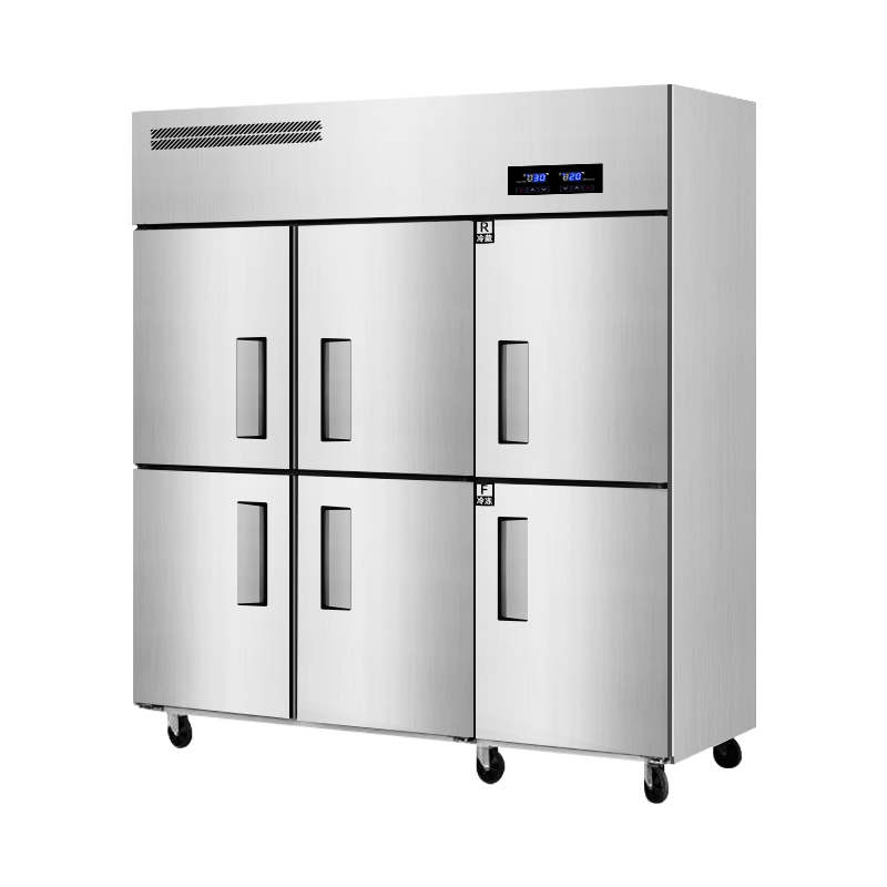 埃利斯(AILISI)1388L不锈钢厨房冰箱 商用冷柜 大容量冰柜 全铜管立式展示柜 六门双温 冷藏柜CFS-60N6