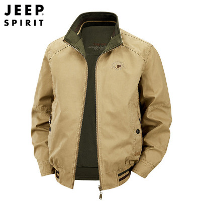 JEEPspirit两面穿男士夹克宽松运动休闲外套男长袖秋季0771