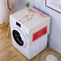 家柏饰(CORATED)北欧简约棉麻冰箱罩防水盖布单双开冰箱巾洗衣机防尘罩微波炉罩 心花鹿放 40*250cm(电视柜)