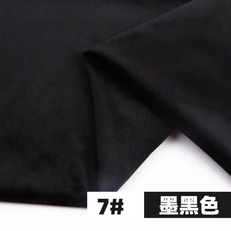 布料加厚绒布丝绒面料毛绒抱枕沙发布料金丝绒布头 墨黑色/半米价