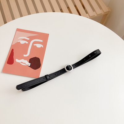 祥世恒吉女牛仔裤百搭装饰新款休闲学生圆形针扣白色细小简约腰带