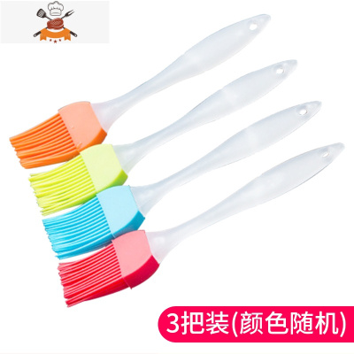 硅胶油刷子厨房烙煎饼食用烘焙小刷子家用可高温油刷烧烤刷 敬平 3把装 颜色随机