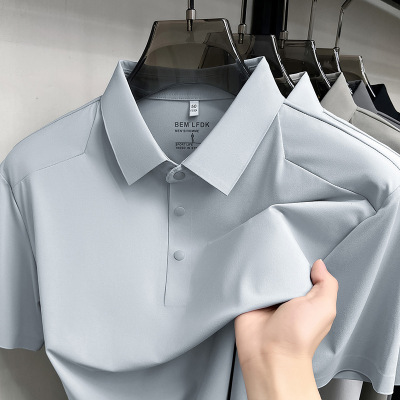 10A锦氨无痕冰丝polo衫男2026夏季新款翻领短袖透气男士T恤