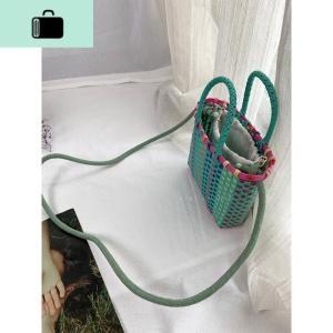 2020新款旅游度假沙滩包女泰国手工编织包编包小清新单肩斜挎包NEW LAKE 图片色女士单肩包 图片色