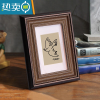 敬平美式小相框摆台黑胡桃色复古8寸6寸7儿童画框像框架创意5寸10寸A4 胡桃欧 8寸摆台[可放15.2*20.3cm]