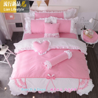 棉公主风女孩床上用品床裙四件套床罩可爱儿童三件套1.5米秋季 三维工匠