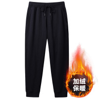 纯色加绒卫衣男士连帽潮流加厚秋新款保暖套头帽圆领上衣韩版冬季