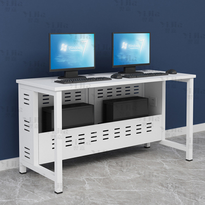 翌嘉 钢架电脑桌培训桌机房电脑桌学习桌课桌 双人位A款