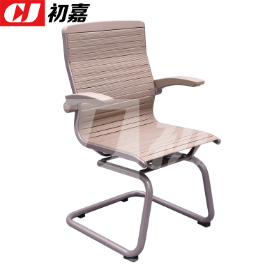 初嘉(CJ)弓形椅办公椅电脑椅护腰工学椅会议椅 宽织带香槟色
