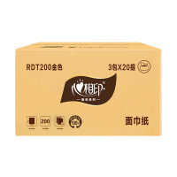 心相印抽纸原生木浆柔韧调和2层200抽*60包RDT200