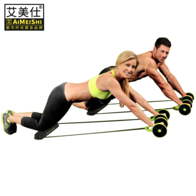  艾美仕(AIMEISHI)健腹轮收腹肌轮拉力绳器腹部健身器材家用健身轮 军绿色