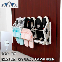 吸盘后鞋架置物架免打孔后挂式鞋架简易家用客厅浴室拖鞋鞋架 三维工匠