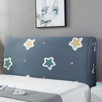 床头罩套床头套软包防尘罩靠背罩子保护套1.8米弹力布1.5床北欧风 翡翠星 2.0米(适合1.9-2.1米床头使用)