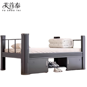 芙首泰钢制职工床含床下柜床垫2000*1200*750mm张