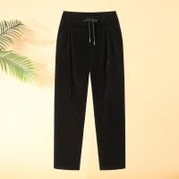 加厚保暖妈妈裤子冬装洋气简约中老年女裤大码宽松松紧腰长裤冬款