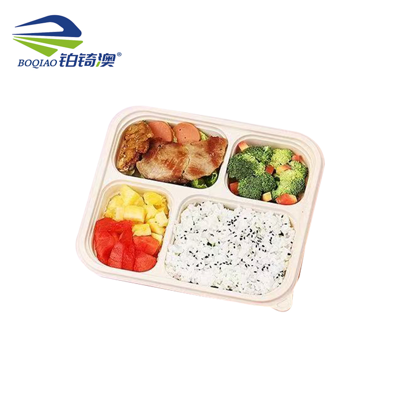 铂锜澳四格玉米淀粉基餐盒/ 1100ml-200套/箱