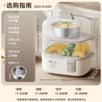 熊(Bear)煮蛋器 蒸蛋器 多功能迷你电蒸锅小型2-3人用 单双层早餐神器鸡蛋羹一体机