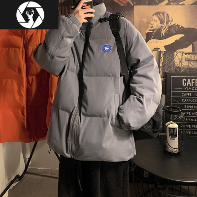 HongZun冬季加厚保暖外套棉衣男宽松立领防风羽绒棉服港风面包服袄子夹克棉衣