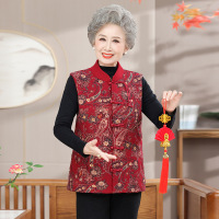妈妈装加绒保暖马甲奶奶装棉衣女60岁80老太太衣服冬装新款复古女
