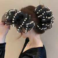 珍珠蝴蝶结抓夹发夹女2025新款后脑勺鲨鱼夹优雅百搭高级感发饰送女朋友老婆情人节七夕生日礼物