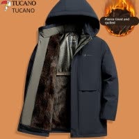 啄木鸟爸爸冬装外套中年加绒加厚款棉服男2025新款中老年人棉衣服