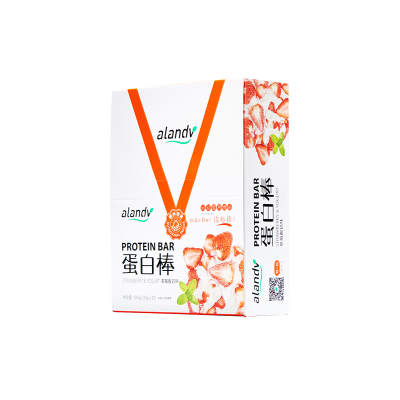 alandv艾兰得威乳清高蛋白棒草莓酸奶味能量棒代餐棒健身零食品饱腹感
