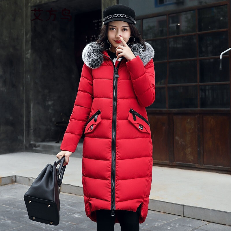 小怪兽新款冬装长款大码胖MM羽绒服防寒加厚连帽