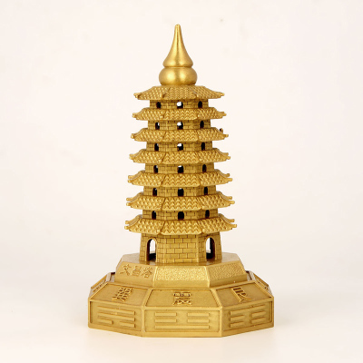 宏图好运铜八卦文昌塔摆件九十三层塔办公室书桌办公室装饰礼品