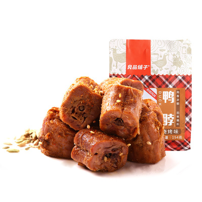 任选良品铺子鸭肉类烧烤鸭脖烧烤味154gx1袋装鸭脖子休闲零食辣味鸭肉