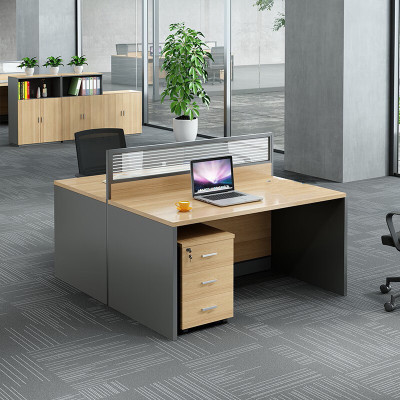 域赢职员桌办公桌屏风员工桌工作位屏风卡座隔断现代简约双人位含柜