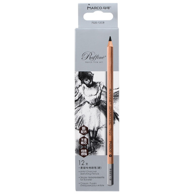 马可（MARCO）Raffine系列原木圆杆碳笔专业美术炭笔(硬)12支纸盒装7020