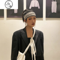 JiMiGEGEEN DOMOG斑马纹高弹发带女土酷潮牌ins个性小众韩国网红头带