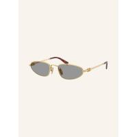 miu miu/缪缪女士椭圆形金框玳瑁纹UV滤光防紫外线太阳镜