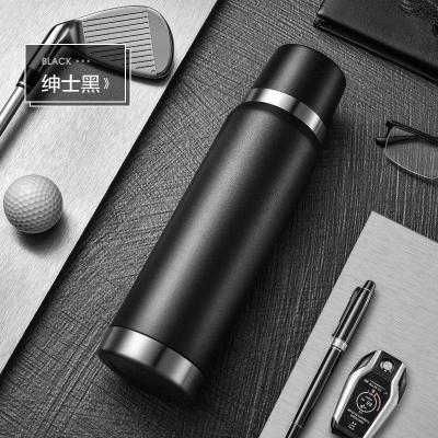 家柏饰(CORATED)全钢保温杯男士女超大容量16不锈钢水杯子户外便携水壶绅士黑