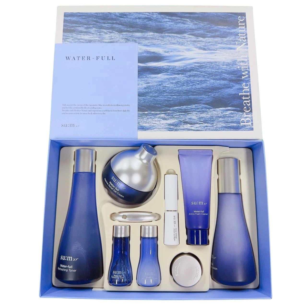 su:m37韩国苏秘呼吸37度惊喜水分水乳面霜护肤套装 深层补水保湿滋润