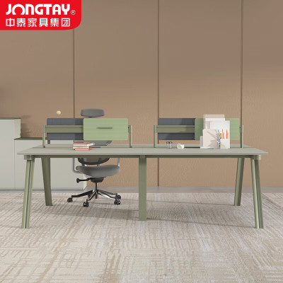 中泰(jongtay)四人位办公桌简约现代屏风隔断员工卡座办公室电脑桌2.4米 J-OKE-GA24