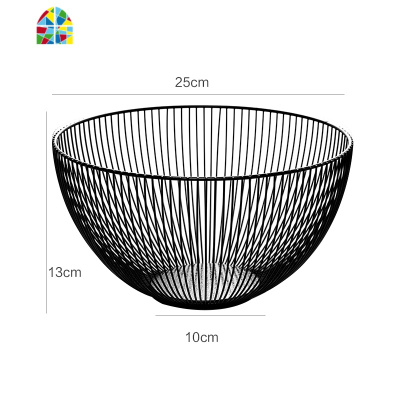 北欧铁艺水果篮 创意收纳沥水篮家用客厅茶几果盘镂空果盆 FENGHOU 多边形高款洗菜篮洗菜篮