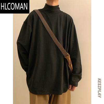 HLCOMANcityboy半高领德绒卫衣男高级感衣服内搭打底衫大码长袖T恤潮