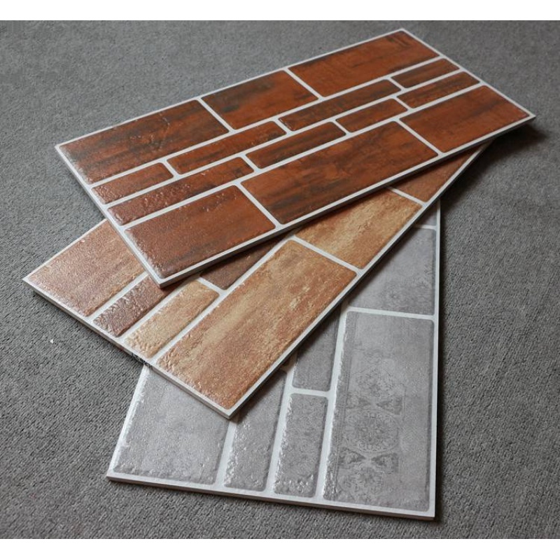 欧式仿古砖300x600墙砖仿青砖红砖内墙瓷砖别墅文化石墙砖格子砖壹德