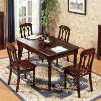 全实木餐桌美式乡村轻奢长方形原木家用纯木桌子橡木网红欧式家具