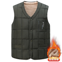 中老年人秋冬季马甲宽松休闲加绒加厚背心男装爸爸男士保暖马夹
