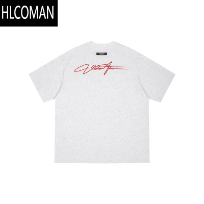HLCOMAN国潮美式连体字印花短袖男女夏季宽松嘻哈百搭t恤情侣Endweep上衣